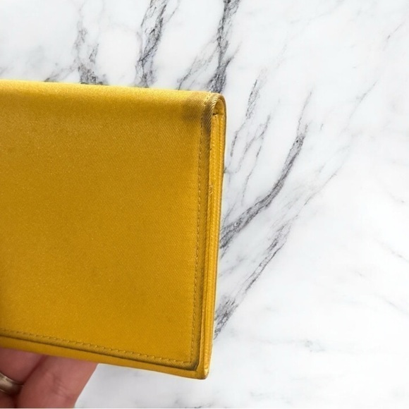 PRADA Authentic Giallo Tessuto Nylon Wallet on detachable Gold White Rope Chain - Picture 5 of 17